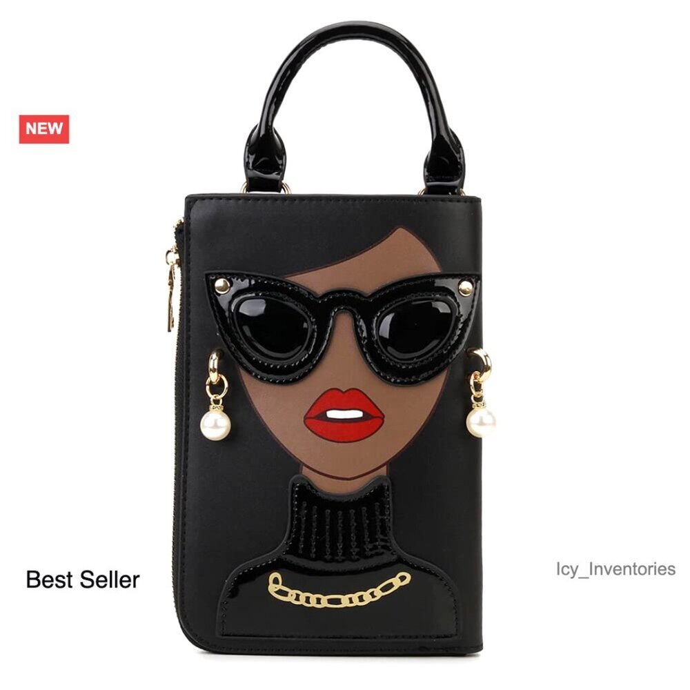 PU Leather Satchel Handbag with Top Handle and Shoulder Chain